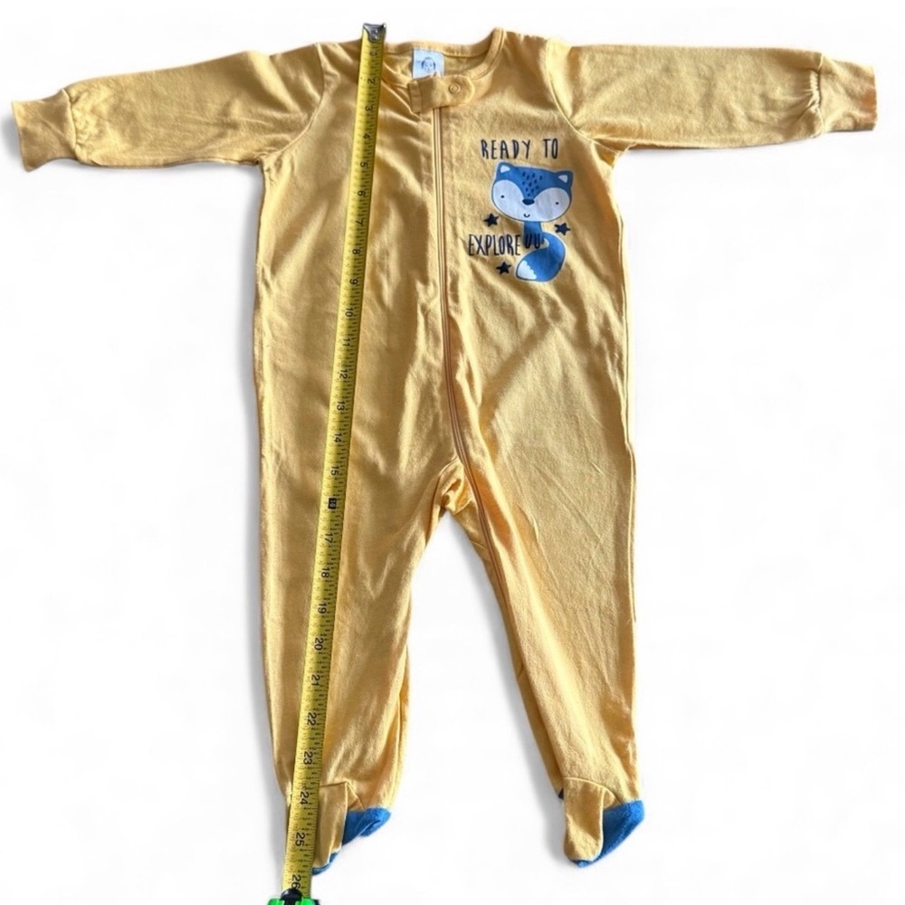 🍁Gerber “Ready to Explore” Yellow Fox Zip Footed Sleeper – Size 6-9M - Picture 5 of 6
